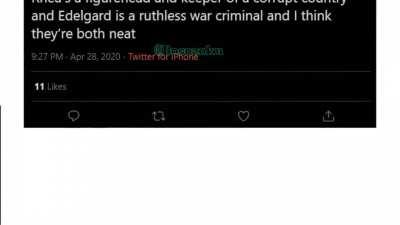 the edge of dawn but it's the three houses fanbase being political on twitter