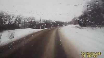 Driver deliberately(?) crashes into Lada