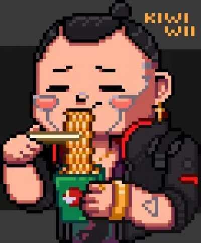 Made Jackie munching on his noodles!