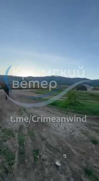 Russian POV: Ukrainian long range drone hit a Russian military facility in Dvyzhuka in temporary occupied Crimea. May 22, 2025