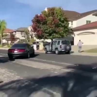 I approve of none of this... But why you daring a psychopath? Be more aware of your surroundings