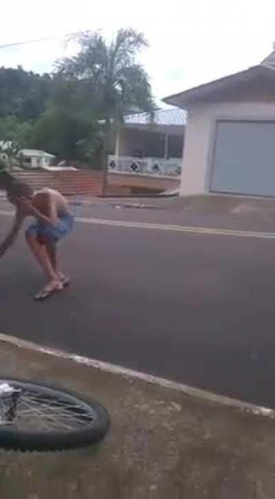 acting tough til the whip comes out