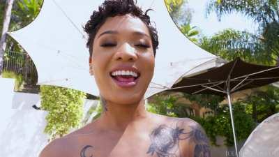 Blasian Babe Honey Gold Rewarded With 12 Inches Of Cock