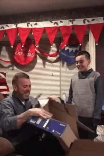 Kid saved up money to gift his dad a PS4. Such a good kiddo.