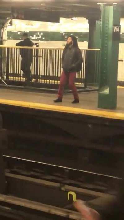 HMRB while jamming to a bop in the subway