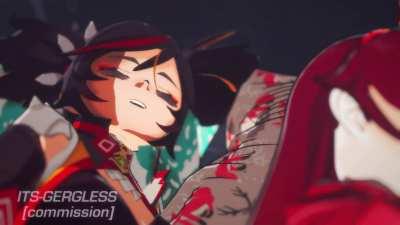 Amber paimon and eula (ItsGergless )[genshin impact]