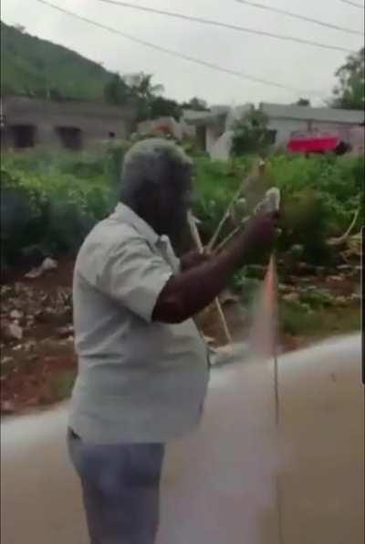 That's one way to light up the firecrackers