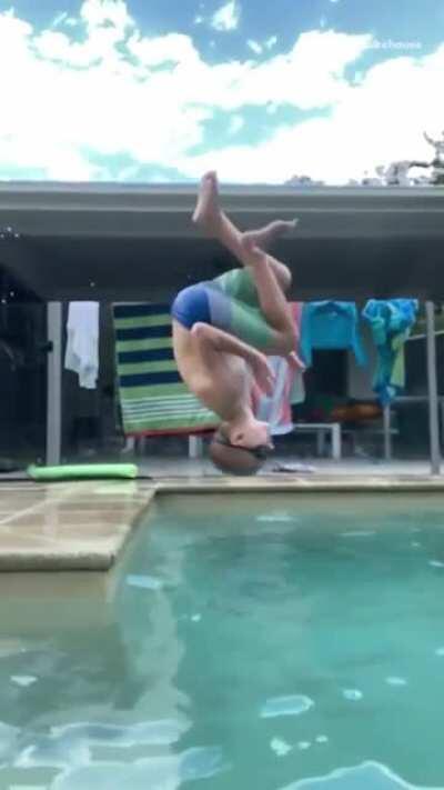 Backflip into pool