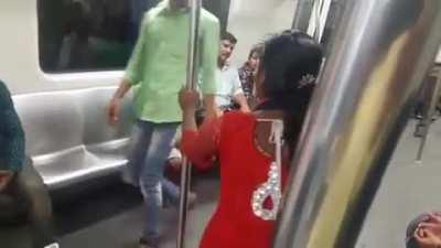 Woman gets the shit smacked out of her in the train