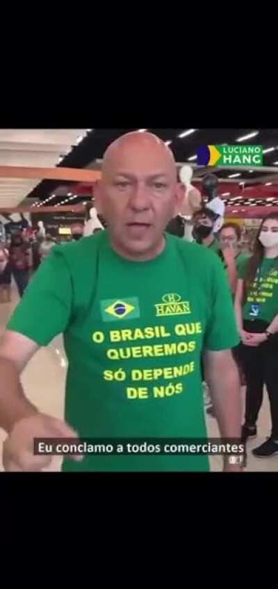 Luciano Hang quer manter as lojas Havan abertas durante o lockdown.