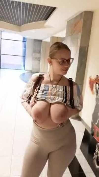 And moments before the movie screening I'm going to, you can watch my movie screening, with huge boobs. Heh