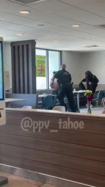Unruly McDonald's customer gets pepper sprayed