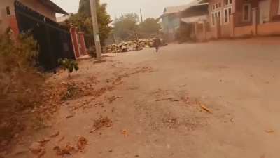 Civilians rescuing a wounded man using homemade smoke grenades. March, 2021.