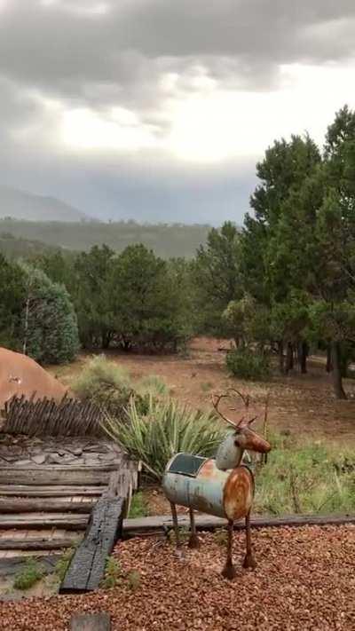 Summer rains with a view in Taos, NM.