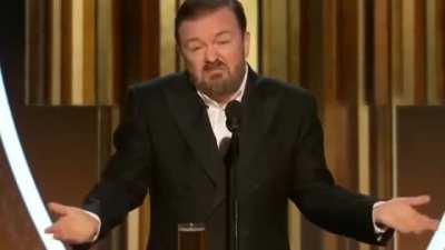 Ricky Gervais exposing Hollywood in Golden Globes