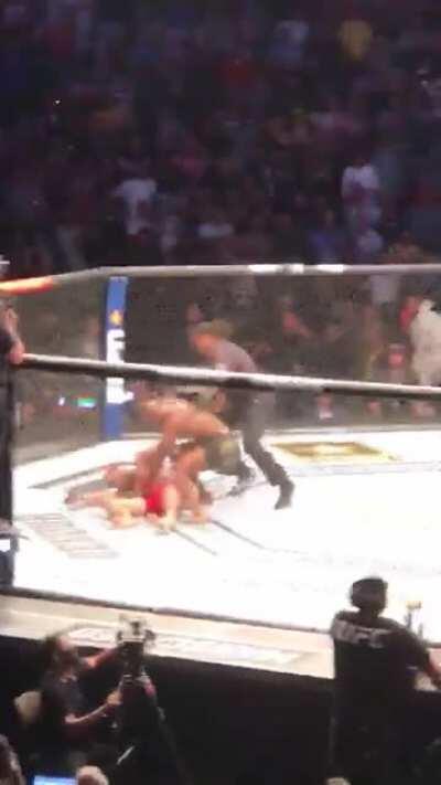 Usman versus Masvidal. Incredible view from my seat as sweat goes flying.