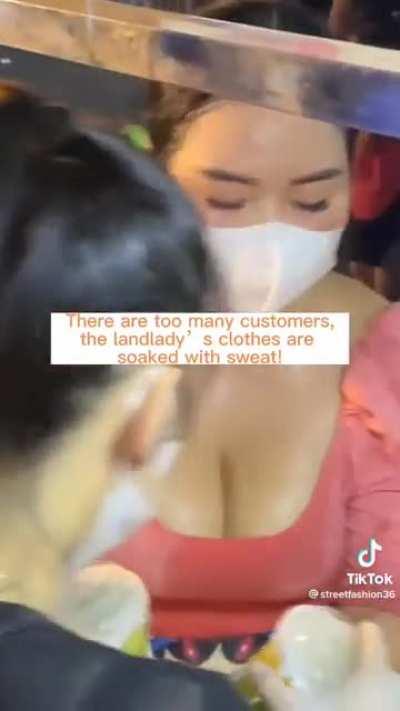 drenched drink vendor