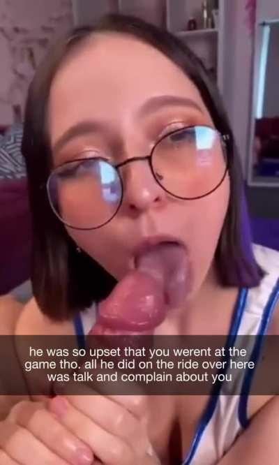 Your bf needed a reward, good thing the cute nerd who has always had a crush on him was near