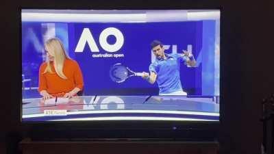 Sharon not happy with the teleprompter guy