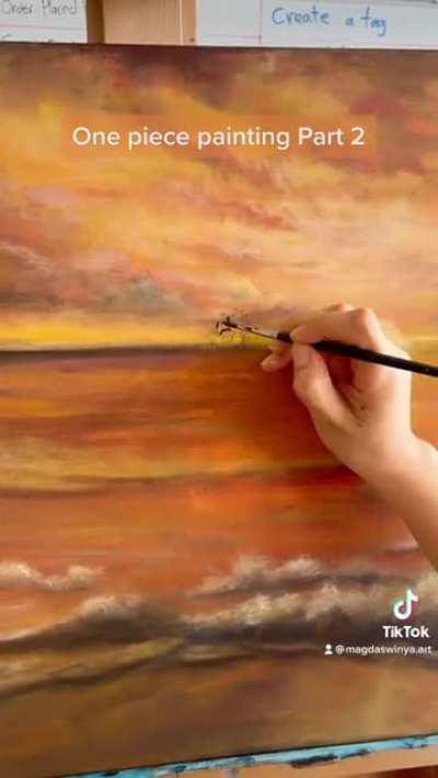 SogeKing sunset, my first one piece painting, what do think?