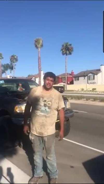 Guy gets caught trying to steal tire for himself!