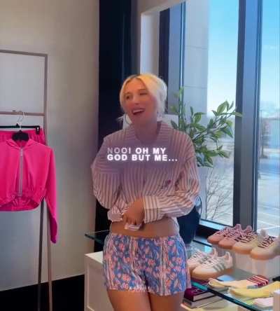 Showing off in Booty Shorts