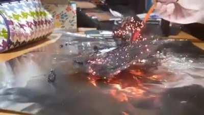 My friends send me videos whenever they burn stuff c: This is one of a burning tissue