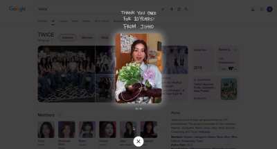 251020 Google feature now shows a random signed Photocard (out of total 19) with a message for ONCE in celebration of their 10th Year Anniversary!