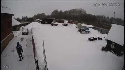 WCGW Removing snow from the roof