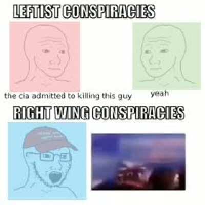 Right wing conspiracies are more based tbh