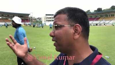 Jaiswal getting some Pre Match motivation from Captain 