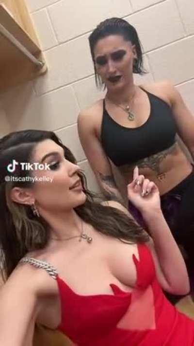 Cathy Kelley and Rhea Ripley