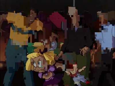 Batman pursues Baby Doll in an amusement park chase that ends in a tragic confrontation at the Hall of Mirrors. One of the saddest endings from B:TAS.