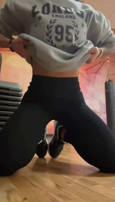 The sweater hides how tiny and stacked I am.