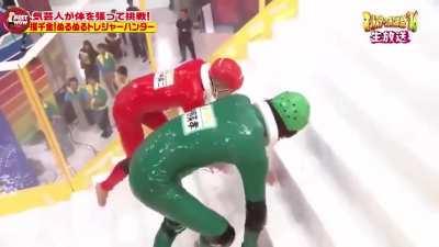 The slippery stairs will not distract you....