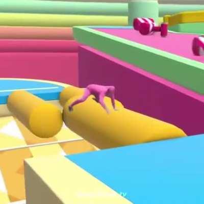 Pink guy plays fall guys