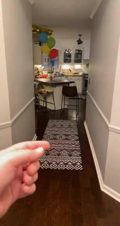 My Pear flying to me.