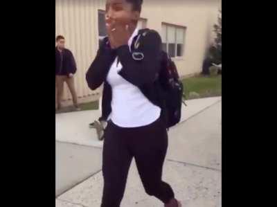 Purple shirt felt strong after that punch.