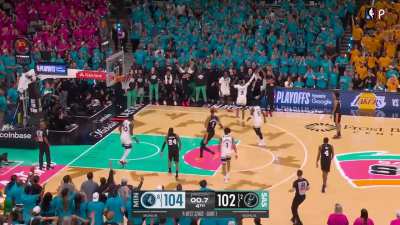 [Highlight] The Minnesota Timberwolves get the final stop and take Game 1 with a 104-102 victory over the San Antonio Spurs. Julius Randle scores 21 points and Anthony Edwards adds 18 points in his first career playoff game off the bench.