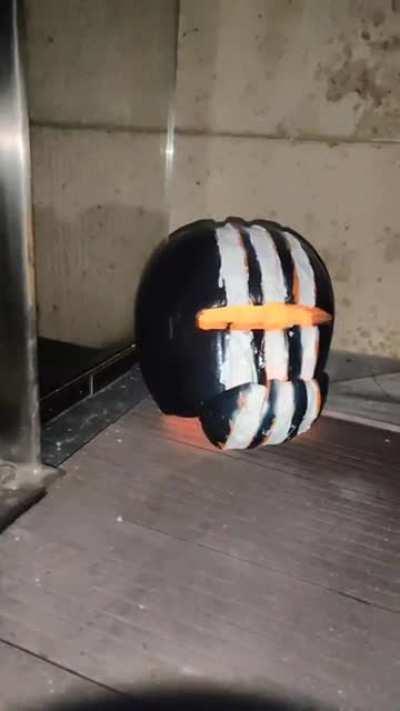 Pumpkilla greetings guests and trick or treaters