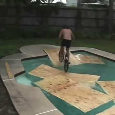 HMRB as I ride across the pool