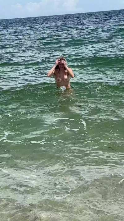 Found a secluded beach to strip down 