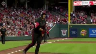 Joey Votto's go-ahead home run bat flip.