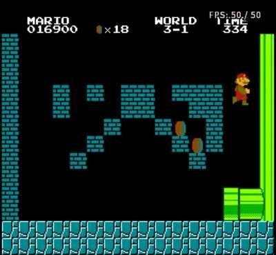 World 3-1 in Super Mario Bros. has hidden art of Mario's face