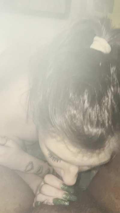 Pretty bitch loves sucking bbc