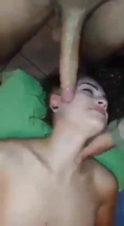 Testing out her deepthroat performance