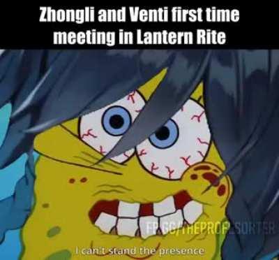 Venti and Zhongli at Lantern Rite