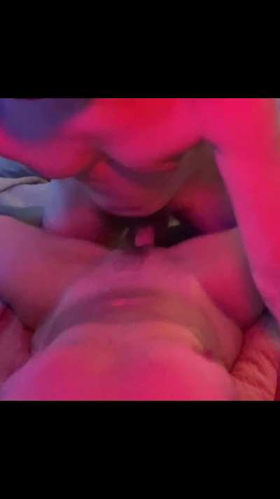 Holding on while he pounds me