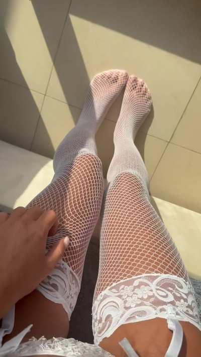 Your sex doll is wearing stockings and ready for you to fuck me