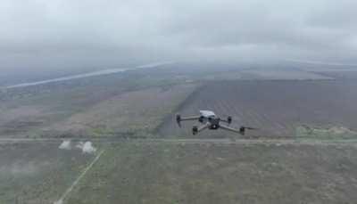 Ukrainian drone collides with and takes down Russian drone. Probably the frst drone-on-drone combat POV ever recorded.